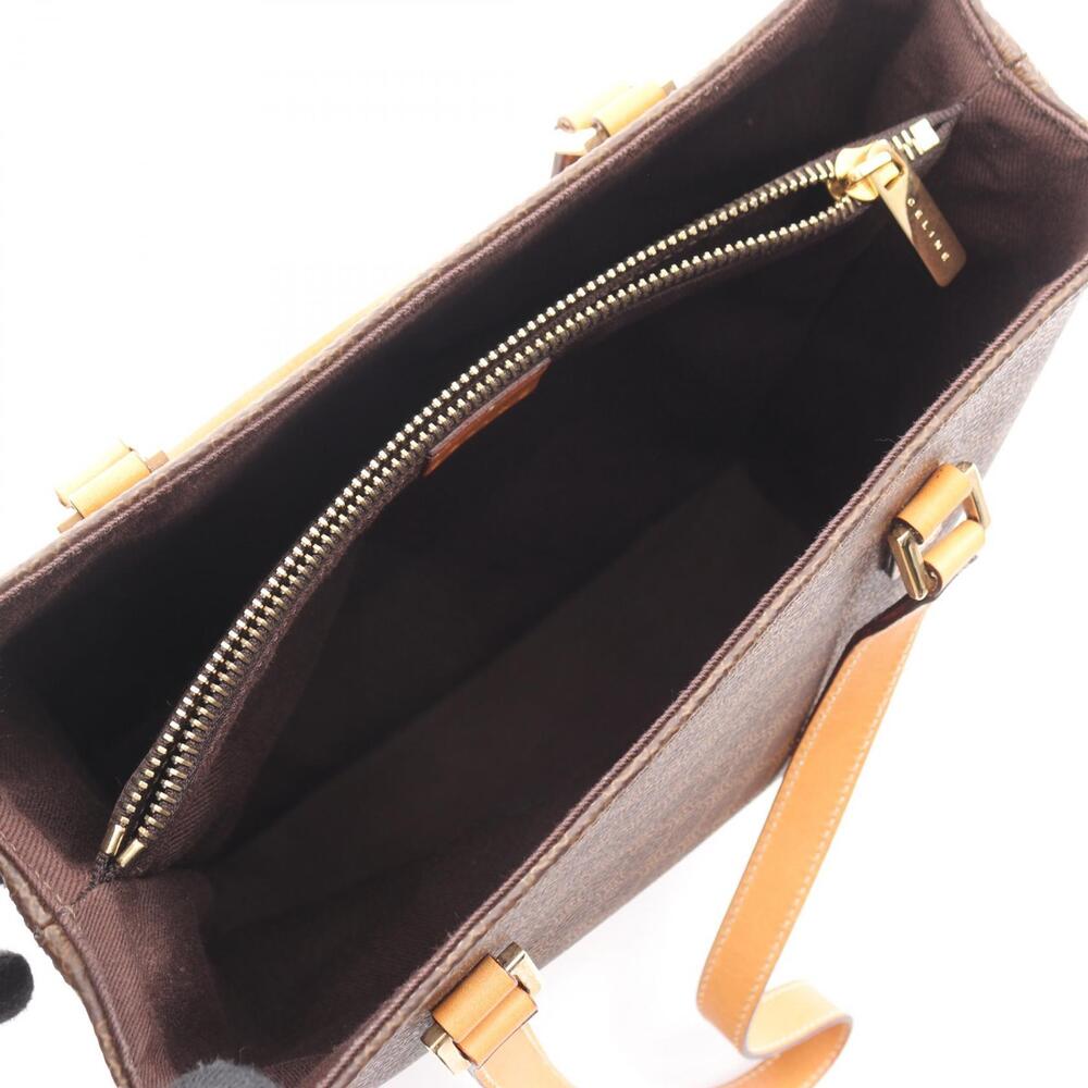 Celine Canvas Handbag Macadam Brown Leather - Picture 3 of 9